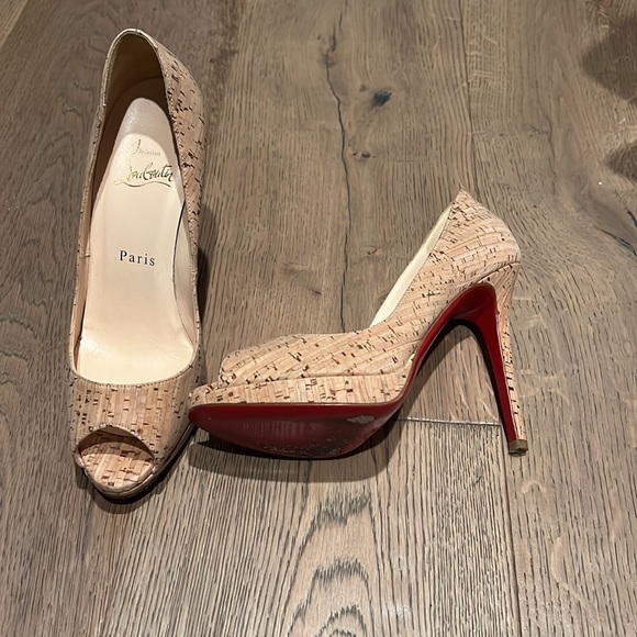 Christian Louboutin peep toe cork heels size 36 - Picture 3 of 6